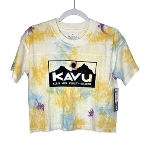 KAVU Malin Shaved Ice Tie Dye Crop Tee T-Shirt Organic Cotton NWT